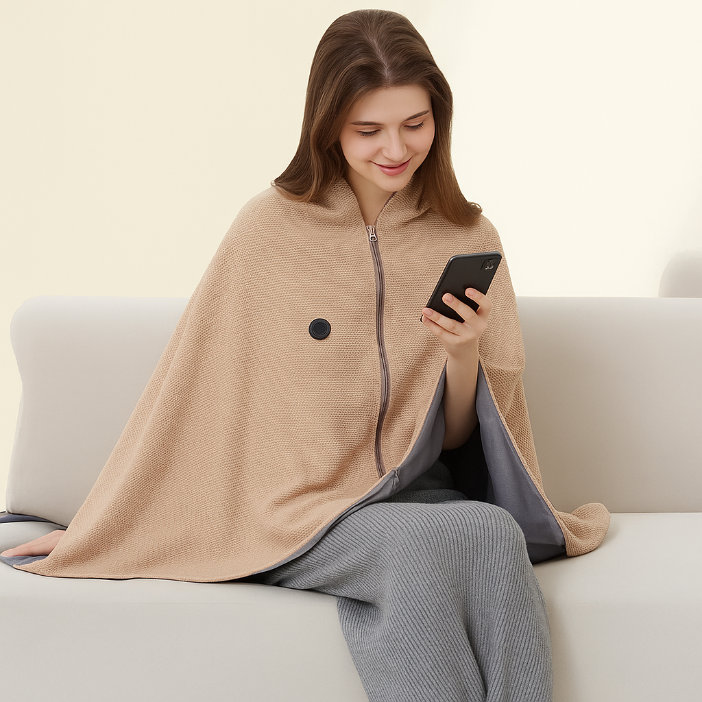 Scandiheat WarmEase-sjal – Varmeteppe med USB og 3 nivåer